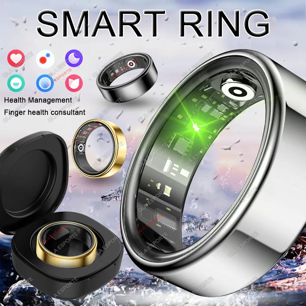 Smart Rings Steps Heart Rate Blood Oxygen Saturation Sleep Distance Calories IP68 Smart Ring Waterproof Multi-Sport Mode Tracker