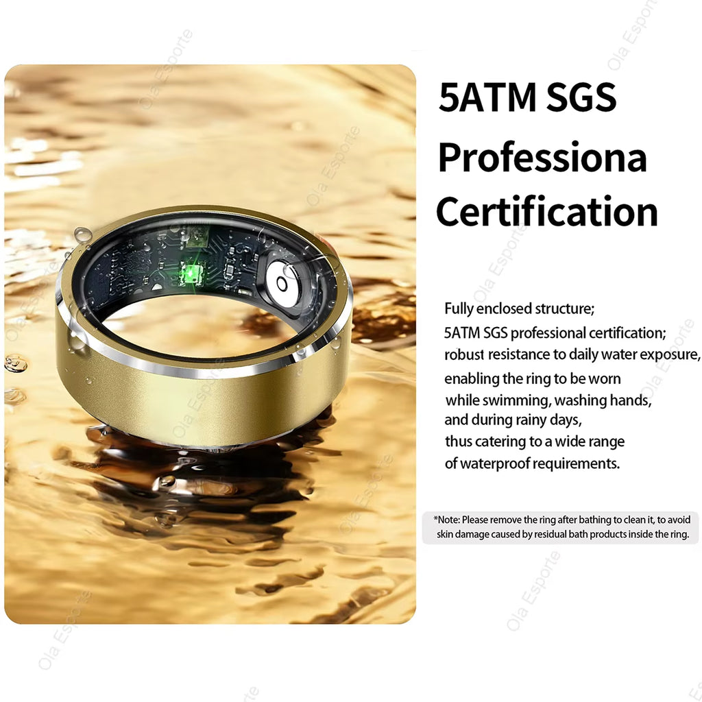 2025 New Smart Ring Blood Oxygen Sleep Health Monitor Multi-Sport Modes Smartring IP68 Waterproof Gesture Control for Men Women